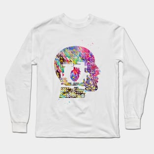 Circuit Man head with heart Long Sleeve T-Shirt